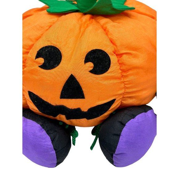 VTG Gibson Greetings Nylon‎ Pumpkin Plush Jack o Lantern Toy Halloween - Picture 2 of 6